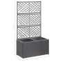 Trellis and flowerbed 2 pots black synthetic rattan 58x30x107 cm by vidaXL, Pots and planters - Ref: Foro24-46931, Price: 85,...