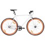 Bicicleta de piñón fijo blanco y naranja 700c 55 cm de , Bicicletas - Ref: Foro24-92265, Precio: 254,28 €, Descuento: %