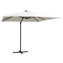 Cantilever parasol with LED lights and sand steel pole 250x250 cm by vidaXL, Umbrellas - Ref: Foro24-46992, Price: 89,69 €, D...