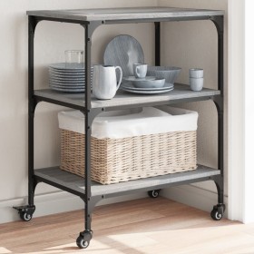 Engineered wood kitchen cart in Sonoma gray, 60x41x76 cm by , Kitchen and dining carts - Ref: Foro24-842304, Price: 56,99 €, ...