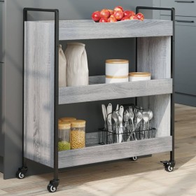 Sonoma Küchenwagen aus grauem Holzwerkstoff 70x30x82 cm von , Küchen- und Speisewagen - Ref: Foro24-842319, Preis: 60,71 €, R...