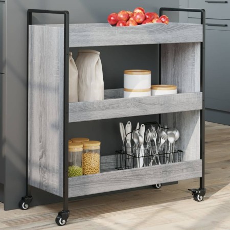 Carrito de cocina madera de ingeniería gris Sonoma 70x30x82 cm de , Carros de cocina y comedor - Ref: Foro24-842319, Precio: ...