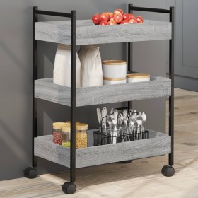 Carrito de cocina madera de ingeniería gris Sonoma 50x30x70 cm de , Carros de cocina y comedor - Ref: Foro24-842359, Precio: ...