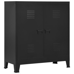 Black steel industrial storage trunk 90x40x100 cm by vidaXL, Storage trunks - Ref: Foro24-145356, Price: 182,79 €, Discount: %