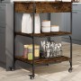 Smoked oak wood kitchen trolley 60x48x89.5 cm by , Kitchen and dining carts - Ref: Foro24-842373, Price: 78,77 €, Discount: %