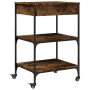 Smoked oak wood kitchen trolley 60x48x89.5 cm by , Kitchen and dining carts - Ref: Foro24-842373, Price: 78,77 €, Discount: %