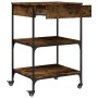 Smoked oak wood kitchen trolley 60x48x89.5 cm by , Kitchen and dining carts - Ref: Foro24-842373, Price: 78,77 €, Discount: %