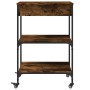 Smoked oak wood kitchen trolley 60x48x89.5 cm by , Kitchen and dining carts - Ref: Foro24-842373, Price: 78,77 €, Discount: %