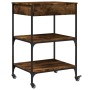 Smoked oak wood kitchen trolley 60x48x89.5 cm by , Kitchen and dining carts - Ref: Foro24-842373, Price: 78,77 €, Discount: %