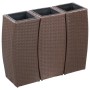 3-Piece Brown Synthetic Rattan Flowerbed Set by vidaXL, Pots and planters - Ref: Foro24-46941, Price: 123,57 €, Discount: %