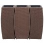 3-Piece Brown Synthetic Rattan Flowerbed Set by vidaXL, Pots and planters - Ref: Foro24-46941, Price: 123,57 €, Discount: %