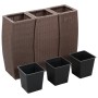 3-Piece Brown Synthetic Rattan Flowerbed Set by vidaXL, Pots and planters - Ref: Foro24-46941, Price: 123,57 €, Discount: %