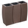 3-Piece Brown Synthetic Rattan Flowerbed Set by vidaXL, Pots and planters - Ref: Foro24-46941, Price: 123,57 €, Discount: %