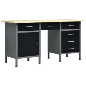 Black steel workbench 160x60x85 cm by vidaXL, Work tables - Ref: Foro24-145347, Price: 446,99 €, Discount: %