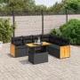 7-teiliges Garten-Esszimmerset und Kissen synthetisches Rattan schwarz von , Gartensets - Ref: Foro24-3273974, Preis: 498,67 ...