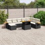 Set aus 8-teiligen Gartensofas und Kissen Kunstrattan schwarz von , Gartensets - Ref: Foro24-3273632, Preis: 557,13 €, Rabatt: %