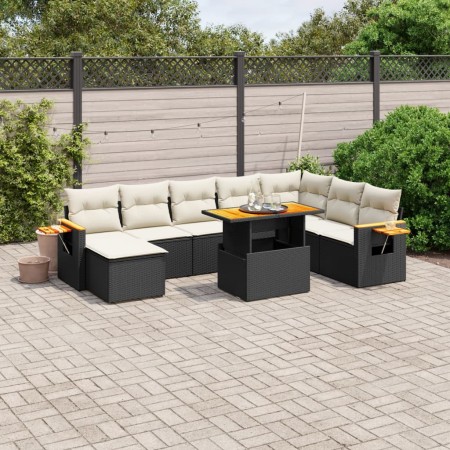 Set aus 8-teiligen Gartensofas und Kissen Kunstrattan schwarz von , Gartensets - Ref: Foro24-3273632, Preis: 557,13 €, Rabatt: %