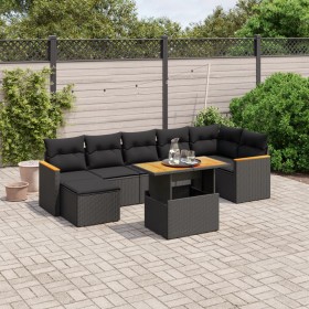 Set aus 8-teiligen Gartensofas und Kissen Kunstrattan schwarz von , Gartensets - Ref: Foro24-3273183, Preis: 525,99 €, Rabatt: %