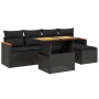 Set aus 6-teiligen Gartensofas und Kissen Kunstrattan schwarz von , Gartensets - Ref: Foro24-3276030, Preis: 386,24 €, Rabatt: %