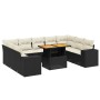 Set de sofás de jardín 10 pzas cojines ratán sintético negro de , Conjuntos de jardín - Ref: Foro24-3272778, Precio: 677,54 €...