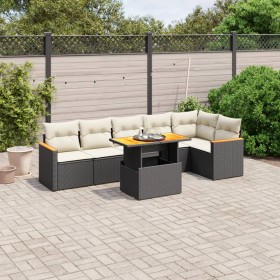 7-piece garden dining set with black synthetic rattan cushions by , Garden sets - Ref: Foro24-3273086, Price: 491,93 €, Disco...