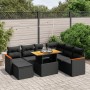 Set aus 8-teiligen Gartensofas und Kissen Kunstrattan schwarz von , Gartensets - Ref: Foro24-3276051, Preis: 529,90 €, Rabatt: %