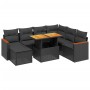 Set aus 8-teiligen Gartensofas und Kissen Kunstrattan schwarz von , Gartensets - Ref: Foro24-3276051, Preis: 539,31 €, Rabatt: %