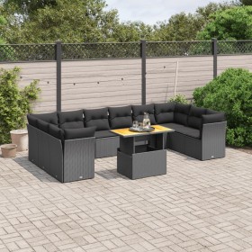 Garden sofa set 11 pieces and black synthetic rattan cushions by , Garden sets - Ref: Foro24-3271020, Price: 716,39 €, Discou...