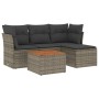 Garden sofa set with 5-piece synthetic rattan gray cushions by , Garden sets - Ref: Foro24-3255941, Price: 301,06 €, Discount: %