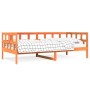 Wax brown solid pine wood sofa bed 80x200 cm by , Beds and slatted bases - Ref: Foro24-844409, Price: 101,75 €, Discount: %