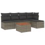 Set de muebles de jardín 6 pzas y cojines ratán sintético gris de , Conjuntos de jardín - Ref: Foro24-3255934, Precio: 324,99...