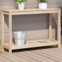 Planting table with solid pine wood shelf 108x35x75 cm by , Pot stands - Ref: Foro24-832392, Price: 73,62 €, Discount: %