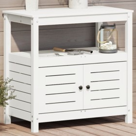 Plantation table with white pine wood shelves 82.5x45x81 cm by , Pot stands - Ref: Foro24-832428, Price: 138,99 €, Discount: %