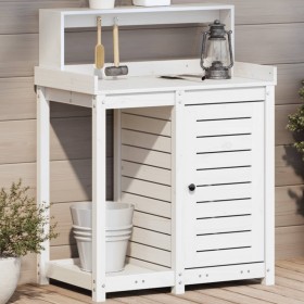 Plantation table with white pine wood shelves 82.5x50x109.5cm by , Pot stands - Ref: Foro24-832423, Price: 176,99 €, Discount: %