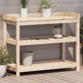 Mesa de plantación con estantes madera pino 108x45x86,5 cm de , Soportes para macetas - Ref: Foro24-832437, Precio: 114,99 €,...