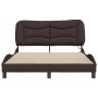 Estructura de cama con luces LED tela marrón oscuro 140x190 cm de , Camas y somieres - Ref: Foro24-3213700, Precio: 213,17 €,...