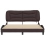 Estructura de cama con luces LED tela marrón oscuro 160x200 cm de , Camas y somieres - Ref: Foro24-3213714, Precio: 271,96 €,...