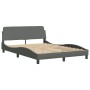 Estructura de cama con luces LED tela gris oscuro 140x190 cm de , Camas y somieres - Ref: Foro24-3213698, Precio: 213,61 €, D...