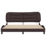 Estructura de cama con luces LED tela marrón oscuro 180x200 cm de , Camas y somieres - Ref: Foro24-3213721, Precio: 261,67 €,...