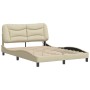 Estructura de cama con luces LED tela crema 140x190 cm de , Camas y somieres - Ref: Foro24-3213702, Precio: 261,75 €, Descuen...