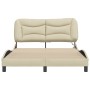 Estructura de cama con luces LED tela crema 140x190 cm de , Camas y somieres - Ref: Foro24-3213702, Precio: 261,75 €, Descuen...