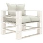 Set of pallet furniture for garden, 7 pieces, wood with beige cushions by , Garden sets - Ref: Foro24-3052443, Price: 640,95 ...