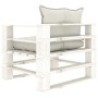 Set of pallet furniture for garden, 7 pieces, wood with beige cushions by , Garden sets - Ref: Foro24-3052443, Price: 640,95 ...