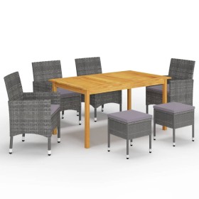 Juego de comedor de jardín de 7 piezas gris de , Conjuntos de jardín - Ref: Foro24-3067778, Precio: 402,76 €, Descuento: %