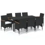 Garden furniture set 9 pieces and black synthetic rattan cushions by , Garden sets - Ref: Foro24-3095020, Price: 702,44 €, Di...