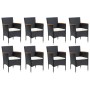 Garden furniture set 9 pieces and black synthetic rattan cushions by , Garden sets - Ref: Foro24-3095020, Price: 702,44 €, Di...