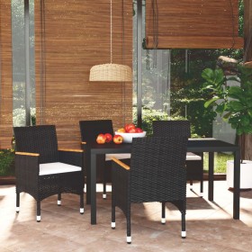 5-teiliges Gartenmöbel-Set mit Kissen synthetisches Rattan schwarz von , Gartensets - Ref: Foro24-3095017, Preis: 415,66 €, R...