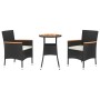 Garden table and 3-piece chair set with black synthetic rattan cushions by , Garden sets - Ref: Foro24-3187428, Price: 239,70...