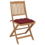 Folding garden chairs 6 units and solid acacia wood cushions by , Garden chairs - Ref: Foro24-3075018, Price: 310,97 €, Disco...