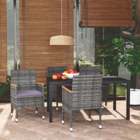 Juego muebles jardín 5 pzas con cojines ratán sintético gris de , Conjuntos de jardín - Ref: Foro24-3095029, Precio: 464,47 €...